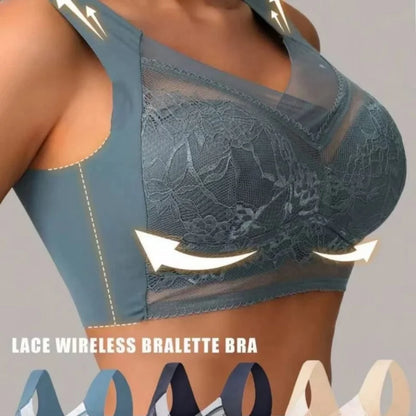 3-piece seamless lace bra set for women