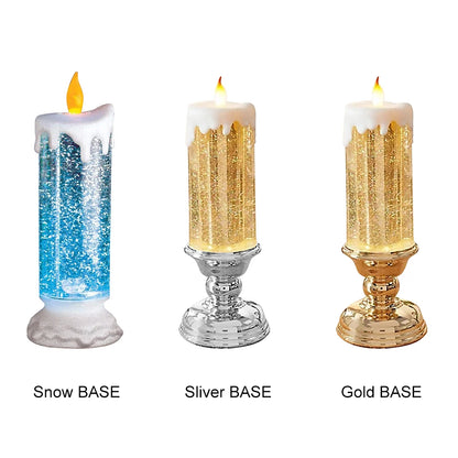 Rechargeable Colour Electronic LED Waterproof Candle With Glitter Colour Changing LED Water Candle