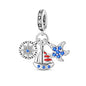 Blue Series 925 Sterling Silver Turtle,Whale & Seahorse Dangle Charm Fits Bracelet Kids Ocean Jewelry Accessories