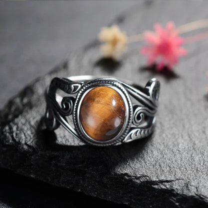 Natural 8x10MM Rose Quartz  Rings Vintage S925 Silver Finger Ring for Women Gift Luxury Rhodochrosite Stone Jewelry