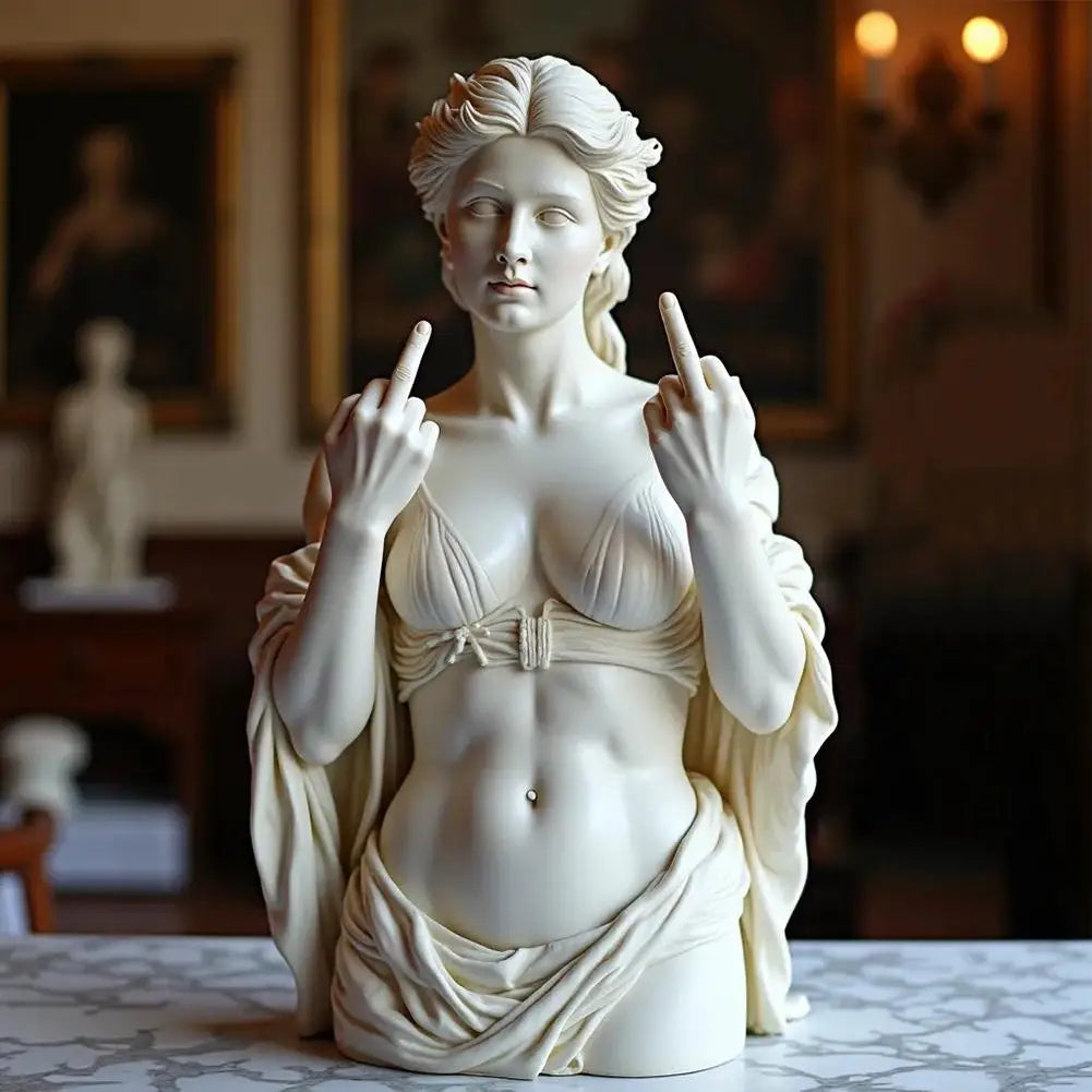 Funny Middle Finger Venus Statue Funny Goddess Statue 3d Resin Office Home Cultural Decoration Design Unique Ornaments Craft