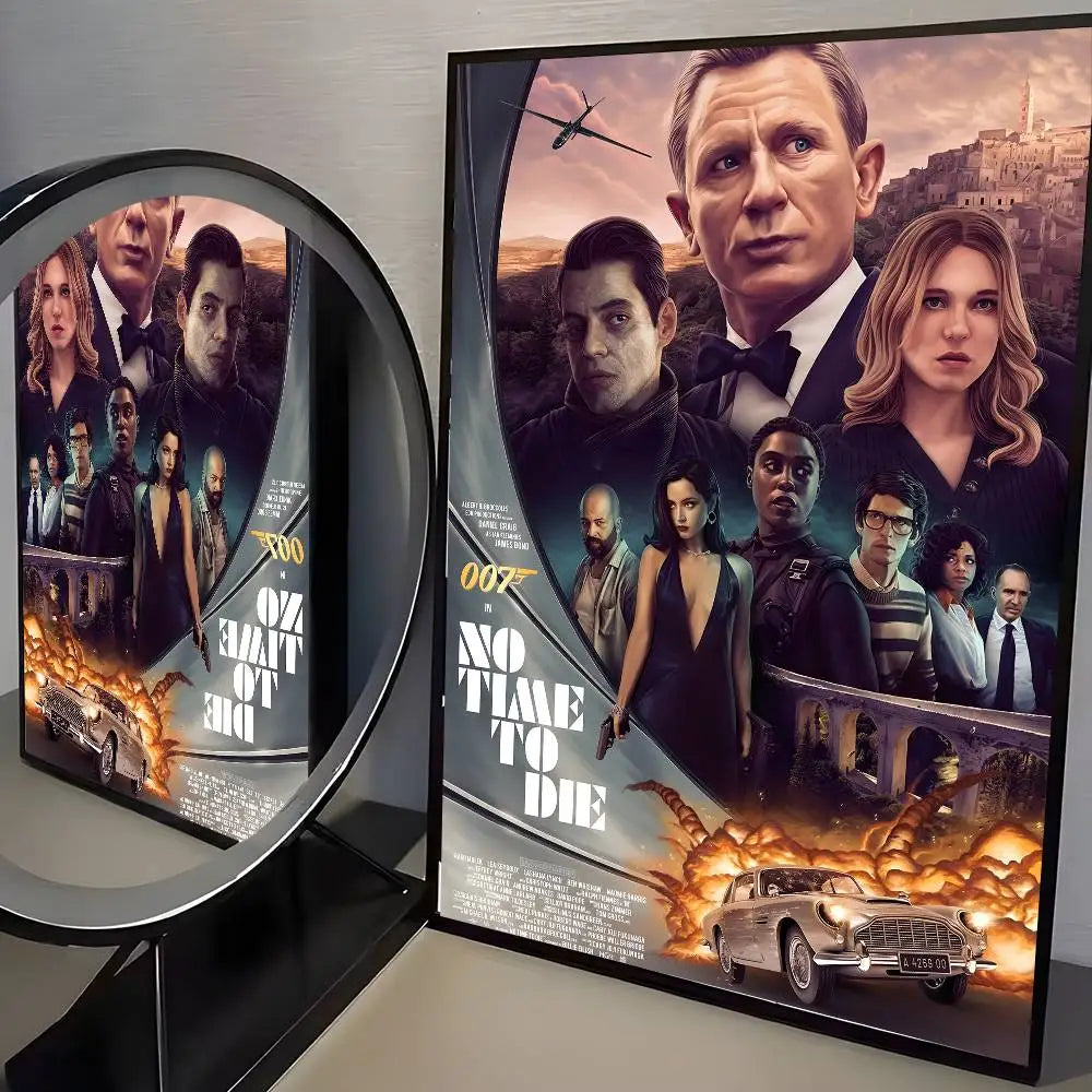 J-James Bond 007 Poster HD Art Sticky Wall Waterproof Home Living Room Bedroom Aesthetic Decoration