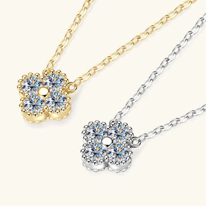 Lnkry 3mm 0.1ct Moissanite Necklace Certified 925 Sterling Silver Lucky Clover Flower Pendant Necklace For Women 2025 Jewely