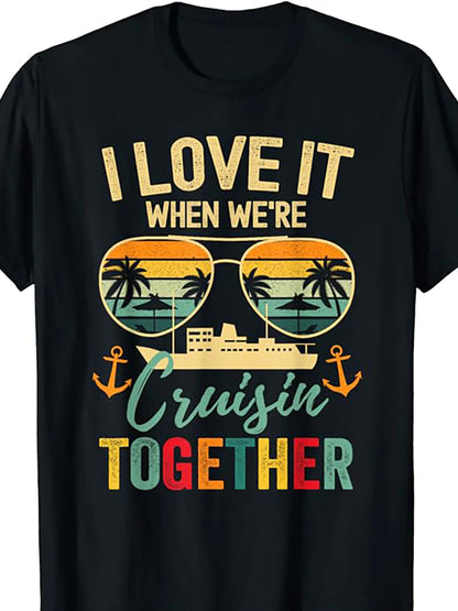 1pc Men'S Cruise Squad 2025 Printed T-Shirt