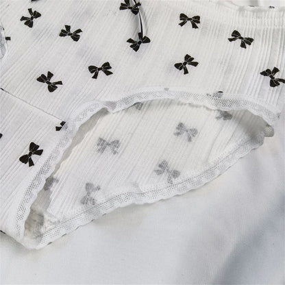 3PCS/set Cotton Bar Girl Panties Butterfly Sexy Design Unique Mid Waist Women Briefs Breathable Girls Underwear Soft Lingerie