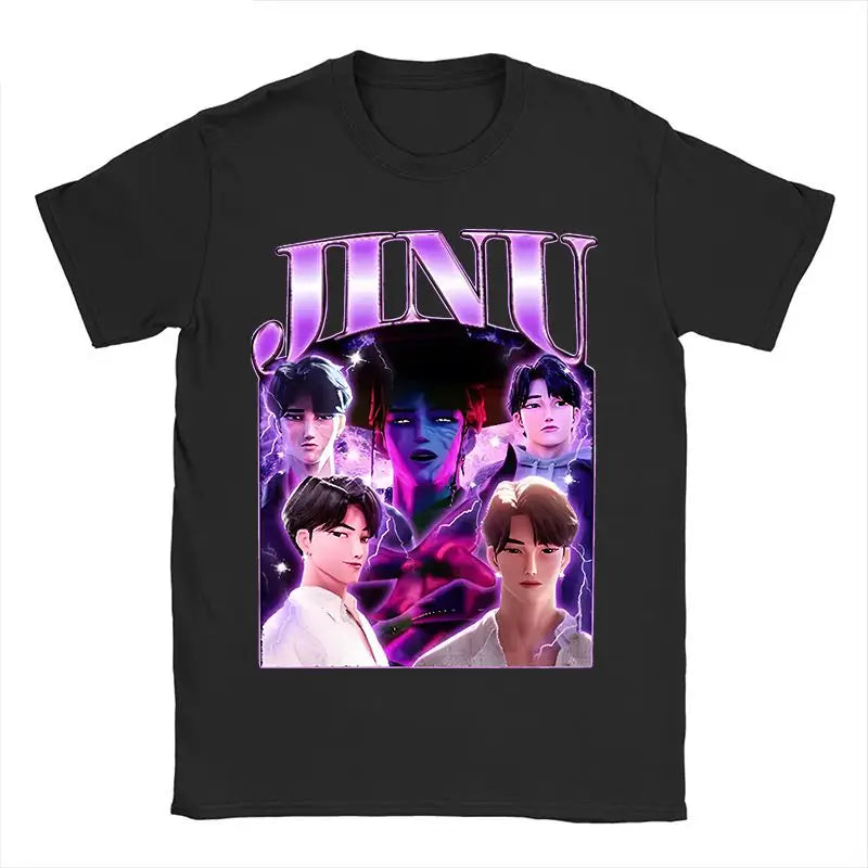 Men's T-shirt New American Harajuku Style K-pop Demon Hunter Tiger and Bird Demon Hunter Tiger Print T-shirt streetwear Unisex
