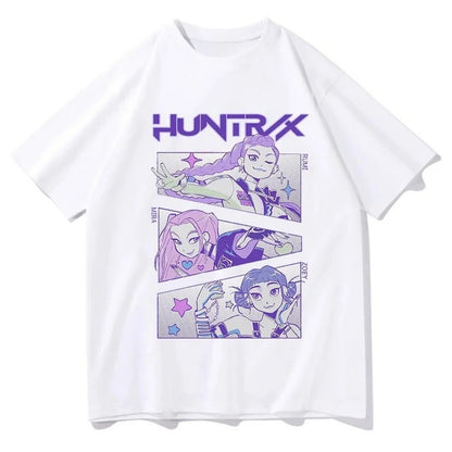 Unisex Kpop Demon Hunter Huntrix Summer Short Sleeve T-Shirt Streetwear Graphic Print