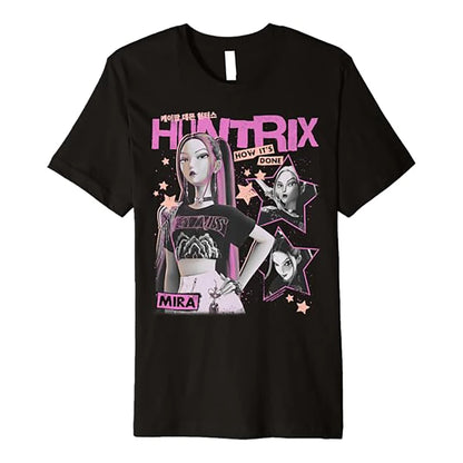 K-pop Demon Hunter Rumi Mira Zpey Movie Pattern T-Shirt Unisex Original Harajuku Style High-Quality Cotton T-Shirt Streetwear