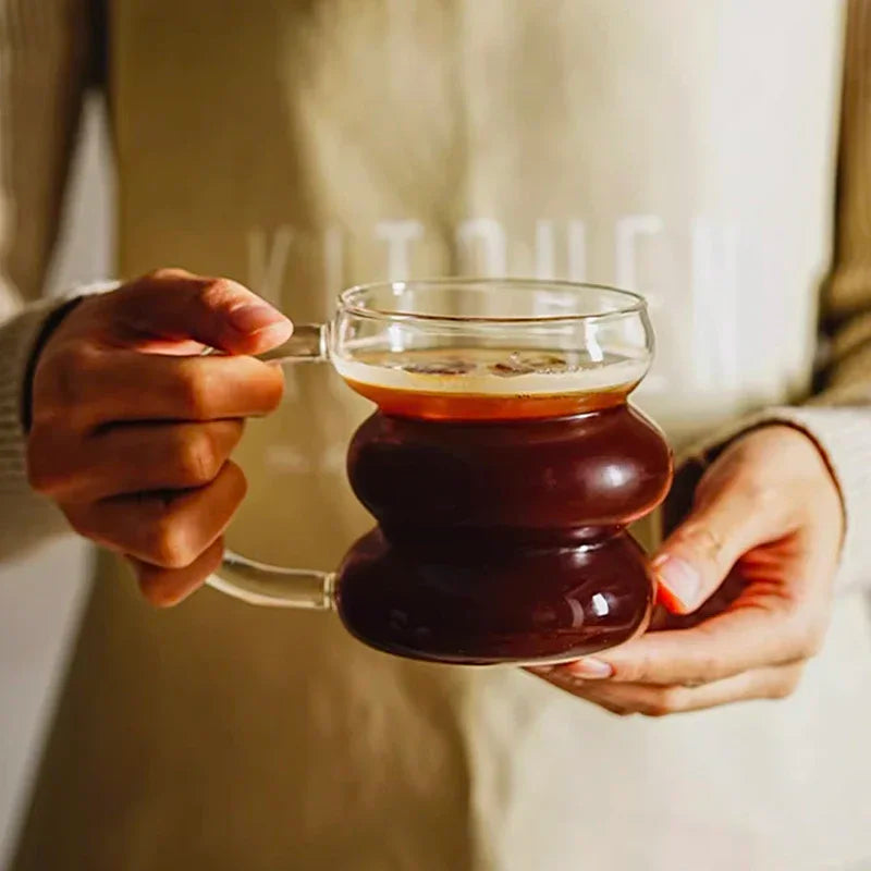 High Borosilicate Glass Coffee Cup Transparent Milk Mug Heat Resistant Breakfast Oatmeal Cup Party Juice Tea Cups