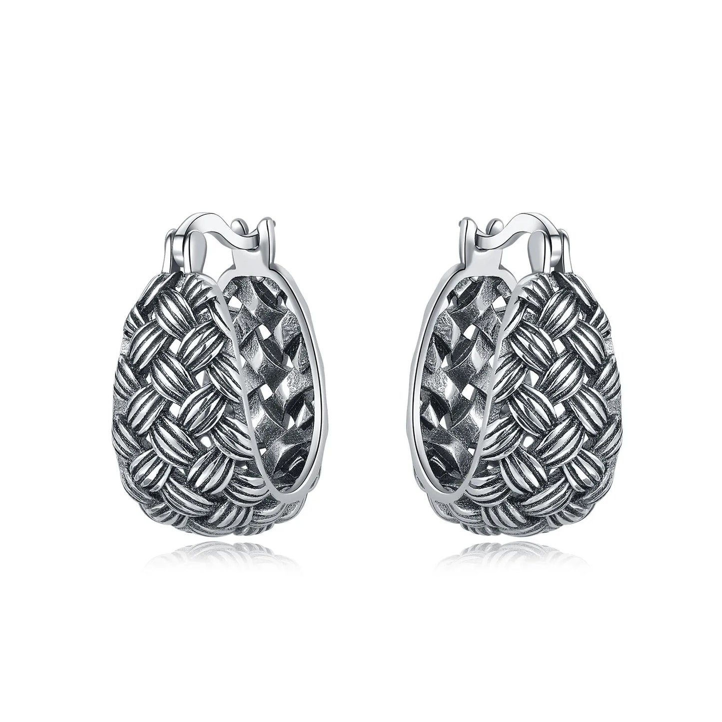 CYMYSS 2025 New 925 Sterling Silver Classic Hollow-out Versatile Hoop Earrings for Women Fine Jewelry Ideal Birthday Party Gifts