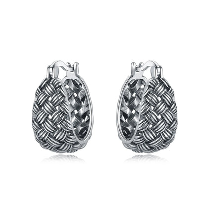 CYMYSS 2025 New 925 Sterling Silver Classic Hollow-out Versatile Hoop Earrings for Women Fine Jewelry Ideal Birthday Party Gifts