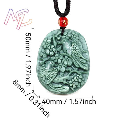 Light Green Natural Jade Flower Heart Pendant Necklace Real Jewellery Carved Gemstone Fashion Charm Amulet Gifts for Women Men