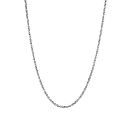 Men's 925 Silver Necklace 2/3/4mm Rope Chain Necklace Ladies Men Hip Hop Charm Fashion Party Gift Jewelry Accessories