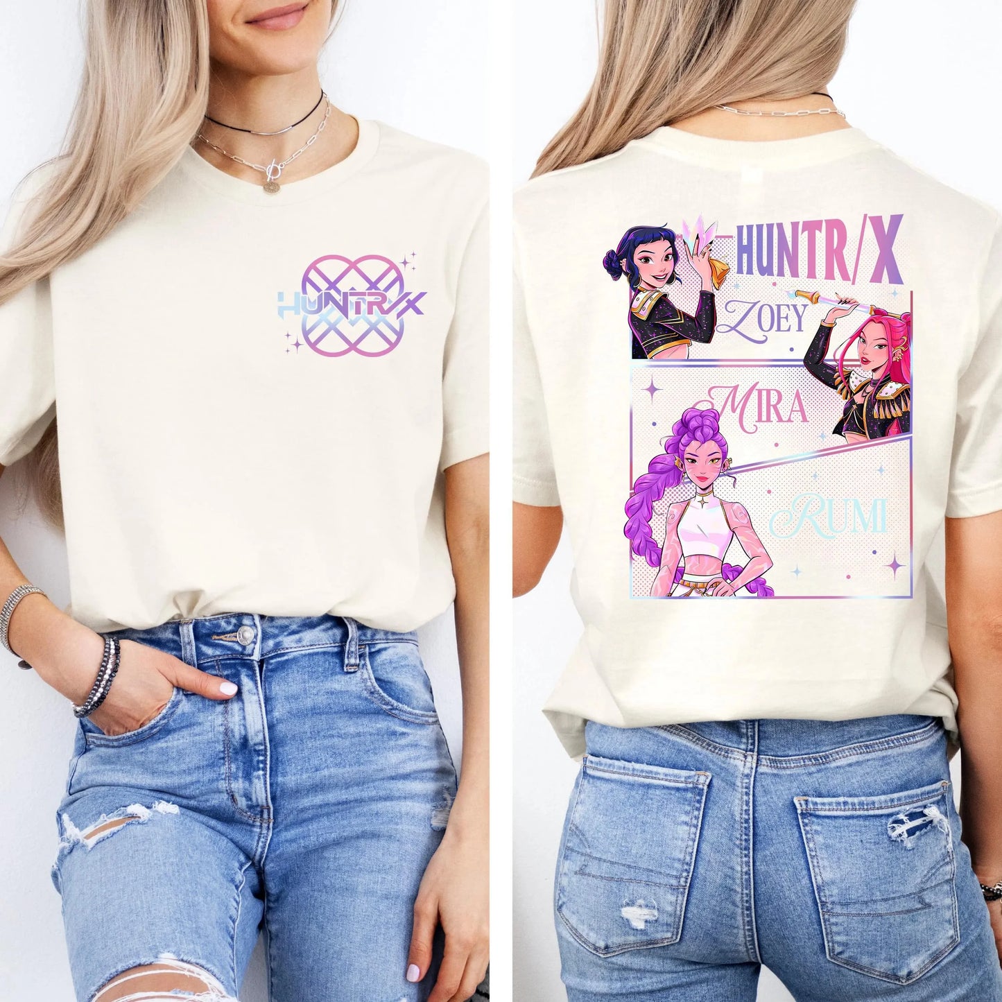 Huntrix T Shirt Kpop Demon Hunter Shirt Huntrix Shirt Mira Rumi Joey Shirt Demon Hunter Merch Gift for Kpop Fan Kpop Movie Shirt