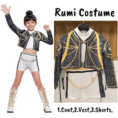 Kids K-Pop Demon Hunters Zoey Rumi Mira Costume Cosplay