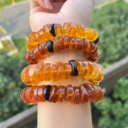 Big Natural Amber Bracelet for Unisex Gift Irregular New Unique 100% Genuine Ambre Diy Beads Healing Jewelry Supplier Wholesale