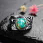 Natural 8x10MM Rose Quartz  Rings Vintage S925 Silver Finger Ring for Women Gift Luxury Rhodochrosite Stone Jewelry