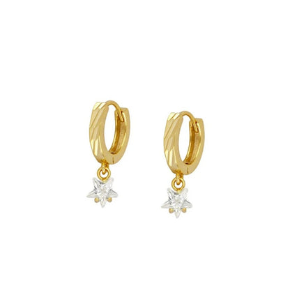 JINFU Gold Plated Earrings Set For Women Boho Style CZ Zircon Women's Clip Stud Dangle Hoop Earrings 2022 Jewelry Wholesale