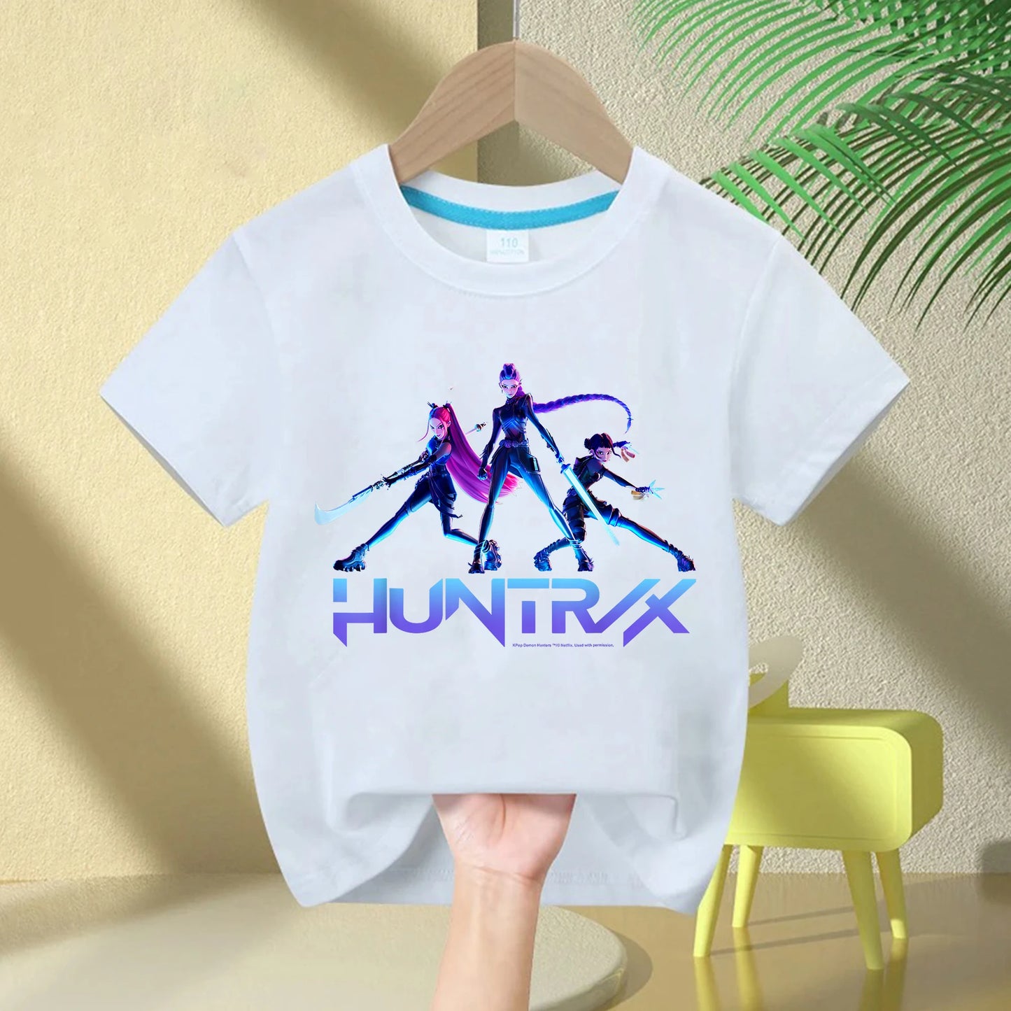KPop Demon Hunters Rumi Zoey Mira Neck Cartoon Kids T-shirt