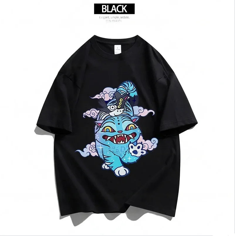 Cartoon Anime Film Kpop Demon Hunters Print T-shirt for Men Women Adult Clothes Summer Cotton Outdoor Wear Hip Hop Fashion Tops
