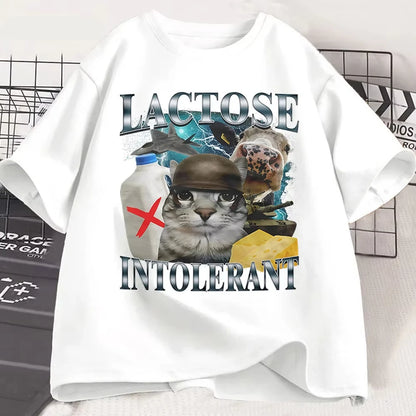Lactose Intolerant Funny Cat Meme T-Shirt