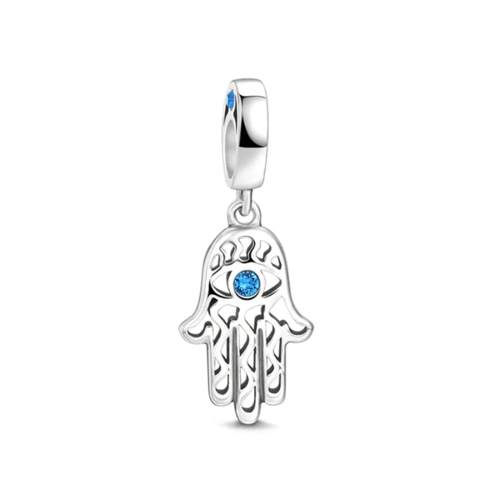 New 925 Silver Eye Palm Skull Wings Sun Pendants Charms Beads Fit Original Bracelet Accessories DIY Jewelry For Women