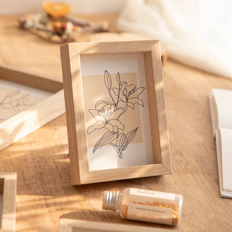 DIY 3D Dried Flower Photo Frames Specimen Stand for Home Decor Desktop Ornment Decoração Para Sala Clear Photo Frame Mini Frame