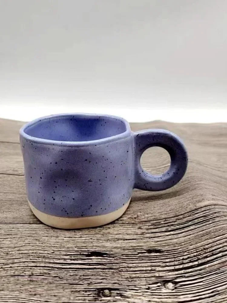 250ml Ceramic Mug Ring Handl Coffee Milk Modern Print Porcelain Mug Handmade Ceramic Hot Chocolate Cup Couple Handgrip Cups