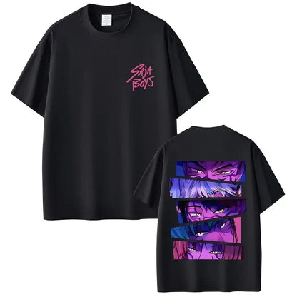 KPop Demon Hunters Rumi Mira Zoey Saja Boys Derpy Tiger Double Sided Print T-shirts
