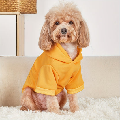 [For Small Pets Cozy Hoodie] Cozy Daisy & Letter Print Hoodie for Pets - All-Season Pullover Sweatshirt for Small to Large Dogs and Cats, Machine Washable