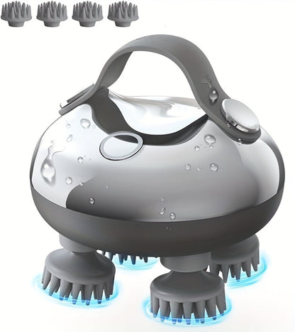 1pc XSEN Rechargeable Electric Scalp Massager, Handheld with 8 Detachable Claws, 3 Speeds, 2 Modes, USB Charging, Lithium Polymer Battery, Portable for Relaxation, Suitable for Women, Men, Pets