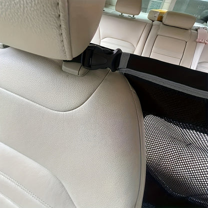 1pc Premium Pet Car Safety Net Barrier - Durable & Easy Install - Keeps Pets Secure in Backseat