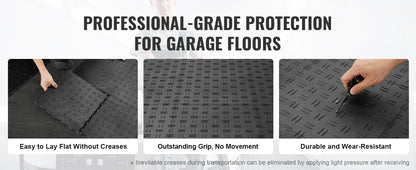 SucceBuy Garage Tiles Interlocking 12in 25/50Pcs Garage Floor Covering Tiles Non-Slip Double-Sided Texture for Garages Repair